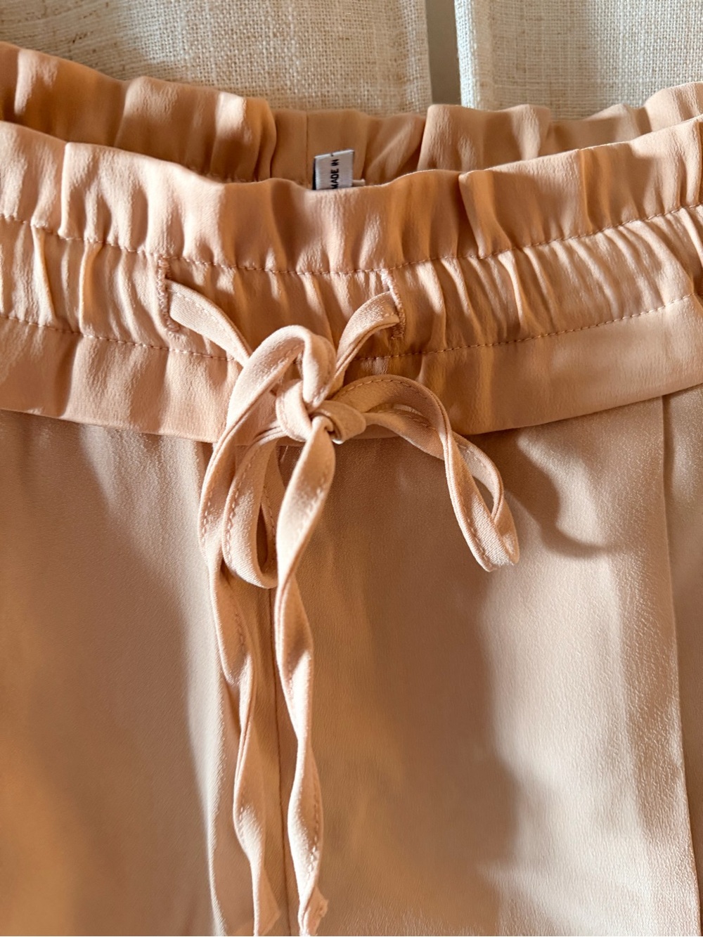 Reiss High-Waist Peach Drawstring Shorts